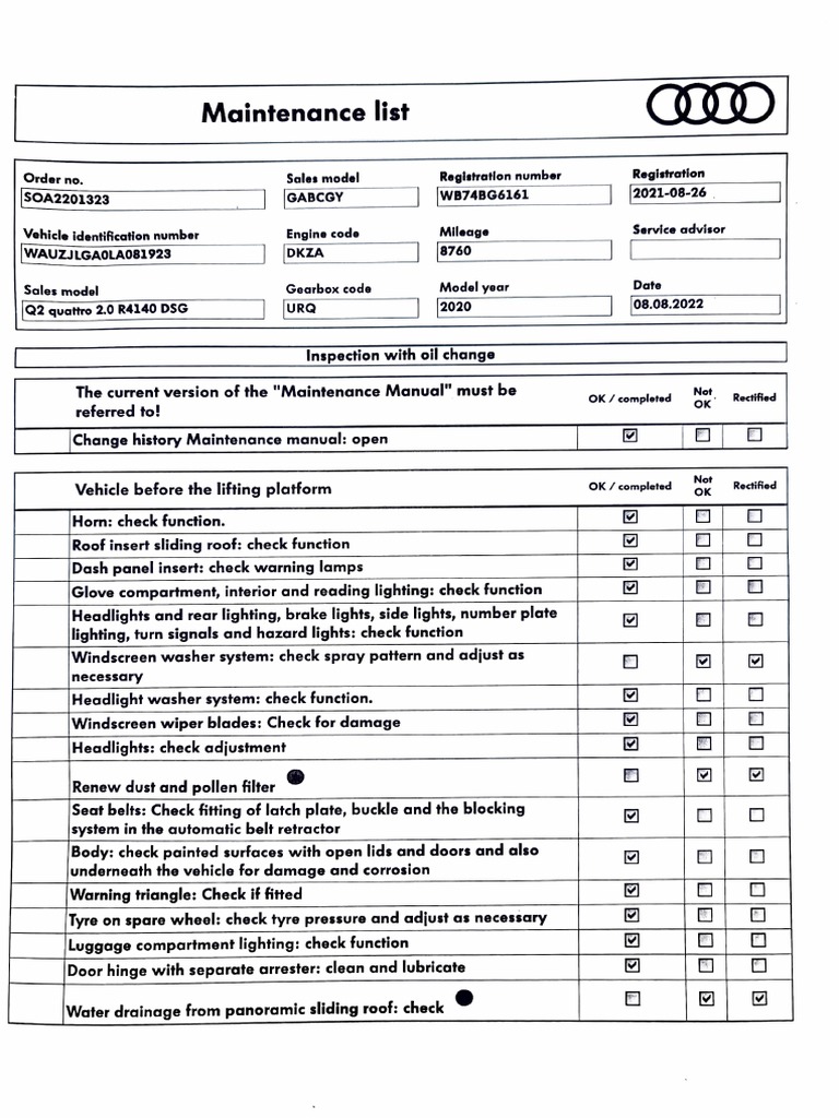 Maintenance Table - 6161 | PDF | Tire | Land Vehicles