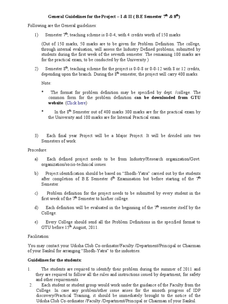 Final Year Project Guidelines for B.E. | PDF | Academic Term | Test ...