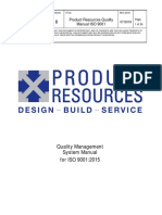 Product Resources Quality Manual