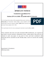 Notice For Exam & Installment Fees - FW 10-12 ISBE-B