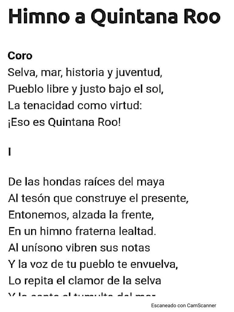Himno A Quintana Roo Cultura 2022 | PDF