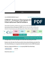Top International Rankholders in CREST Science Olympiad (CSO