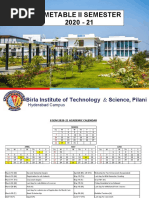 Semester 2 Timetable