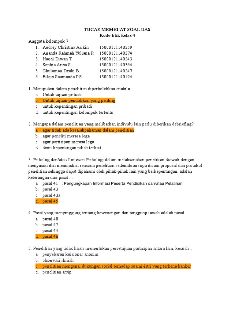 KJ Soal Latihan Uas Kodet - 4 | PDF