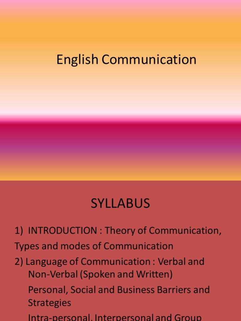 English A Aecc Notes Unit 1 To 5 Pdf Communication Nonverbal