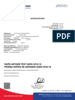 Rapid Antigen Test Sars Cov2-19 Prueba Rapida de Antigeno Sars Cov2-19