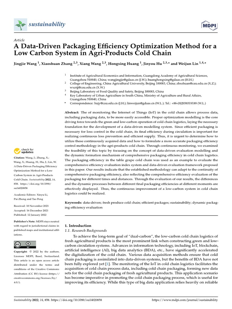 Sustainability 14 00858 v2 | PDF | Packaging And Labeling | Internet Of ...