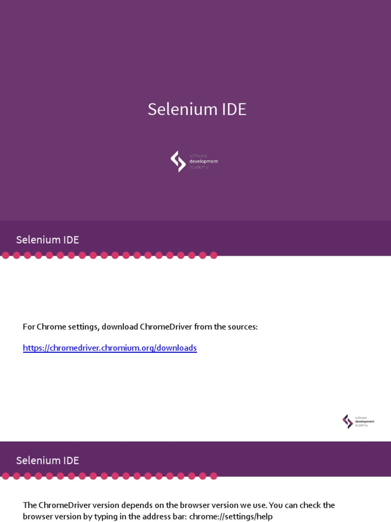 Downloading Selenium IDE for Chrome | PDF