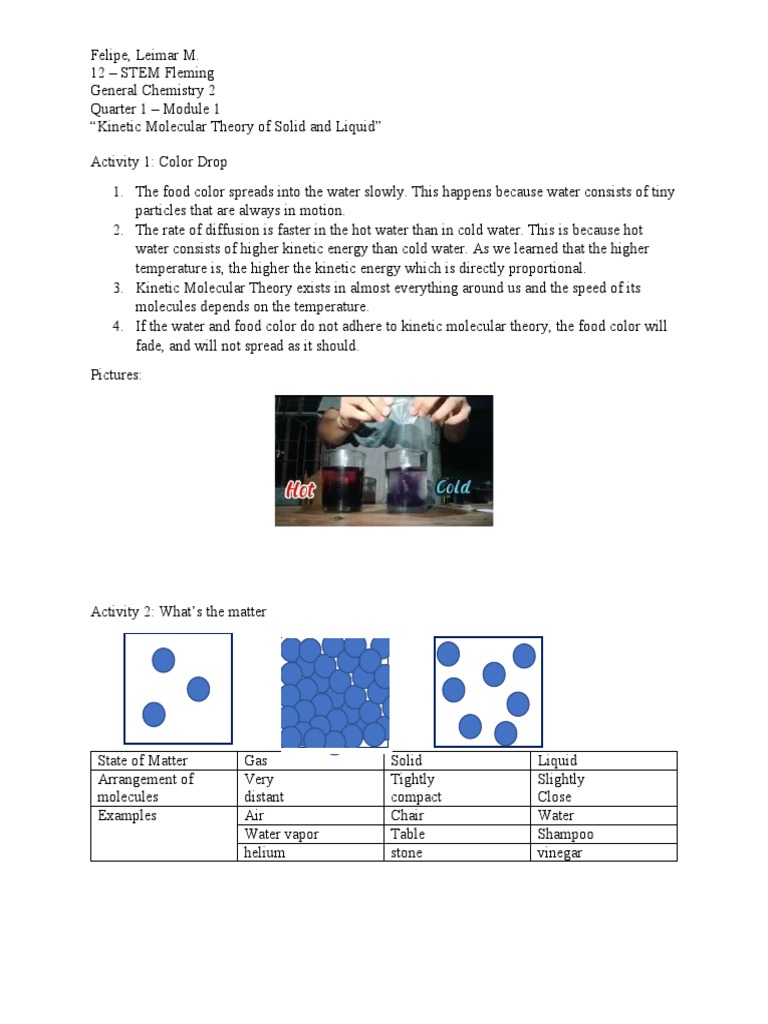 Genchem 2 Module 1 Pdf Liquids Molecules