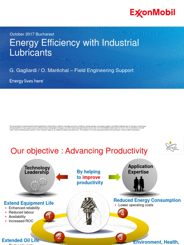 Energy Efficiency in Industrial Lubricants | PDF | Gear | Pump