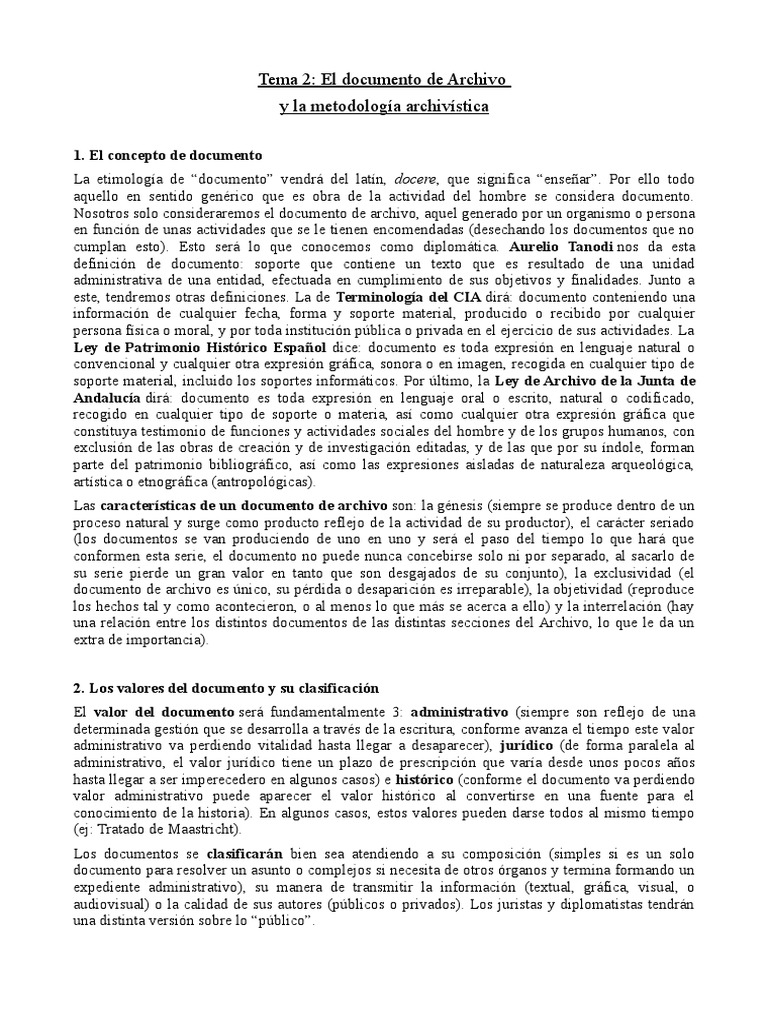 Documentos de Archivo y su Metodología | PDF | Documento | Institución