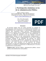 Democracia y Participación Ciudadana en Los Procesos de La Administración Pública