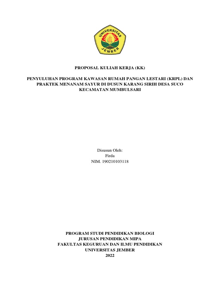 Proposal KK - Firda - 190210103118 | PDF