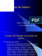 Bases de Dados I - Criação de Tabelas