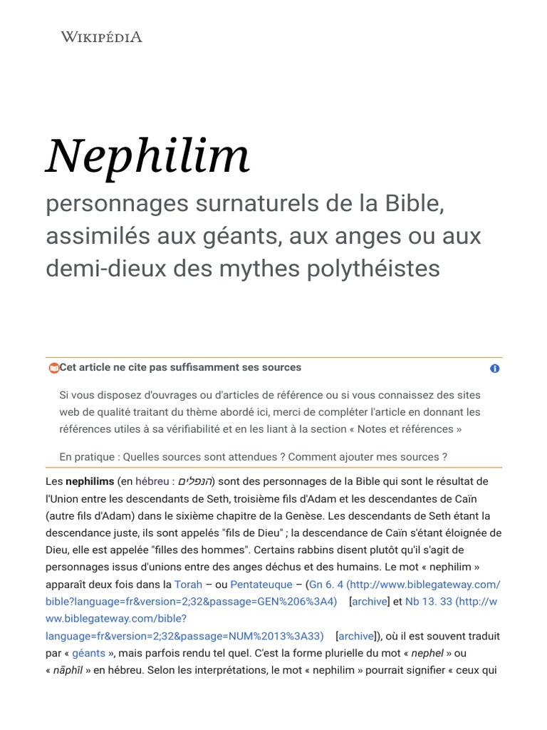 Les Nephilim : Géants de la Bible | PDF | Nephilim | Textes religieux