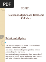 Relational Algebra and Relational Calculus