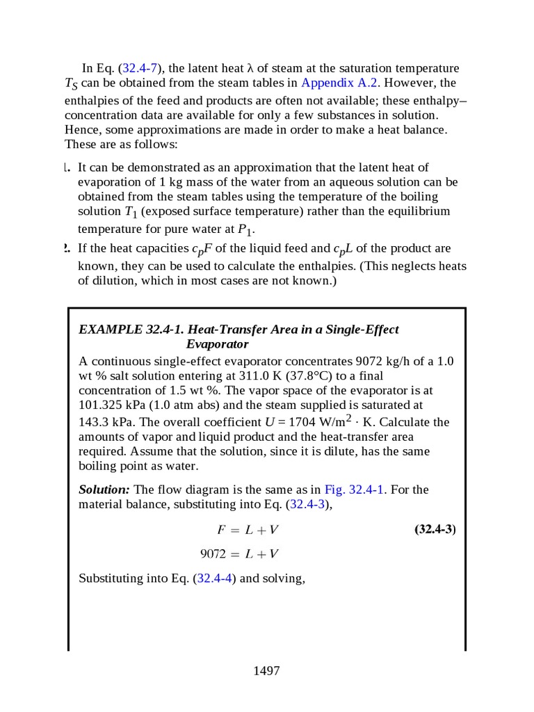 Heat Transfer in Single-Effect Evaporators | PDF | Branches Of ...