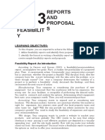 Feasibility Reports and Proposals