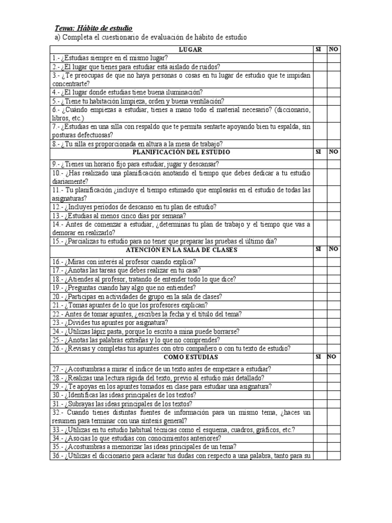 Hábitos de Estudio | PDF | Crecimiento personal y profesional