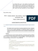 TRT17 2009 - Analista Jud - Area Jud - Execução - CESPE