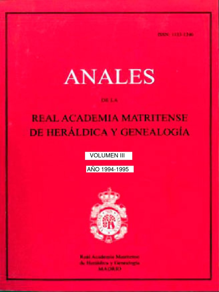 Anales Real Academia Matritense de Heraldica y Genealogia Descendencia