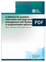 A Platform For Quantum Information and Large-Scale Entanglement With Rydberg Atoms in Programmable Optical Potentials