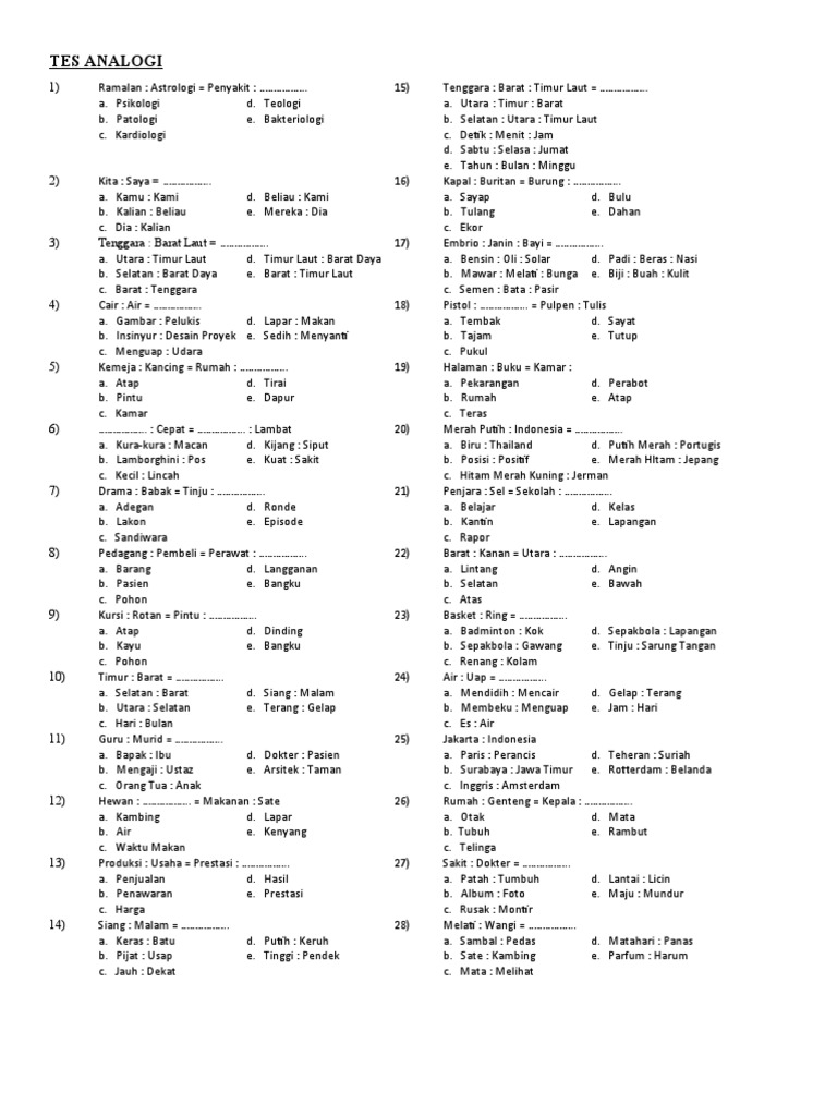 Tes Analogi | PDF