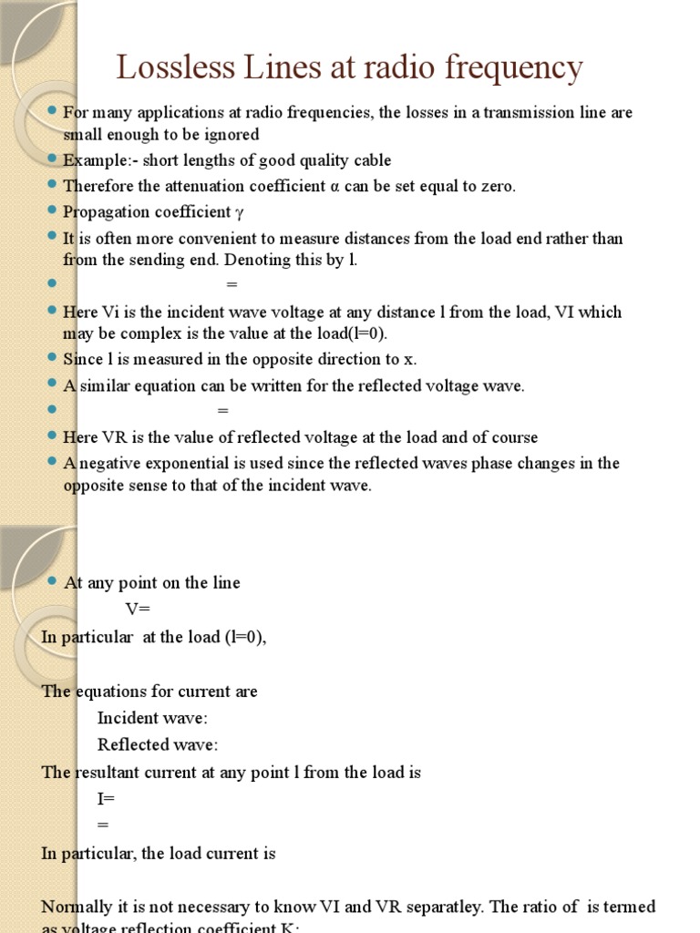 Transmission line PDF Transmission Line Electrical Impedance