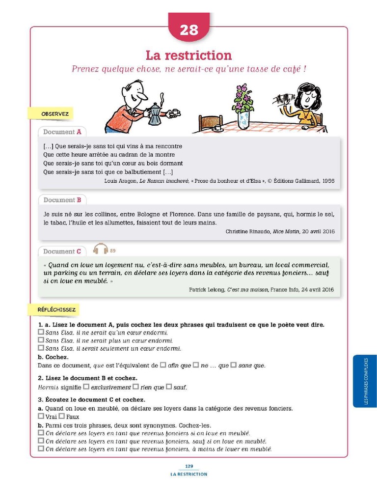 La Restriction Grammaire PDF