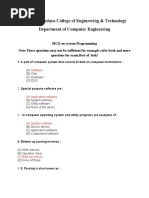 MCQ For Second Year