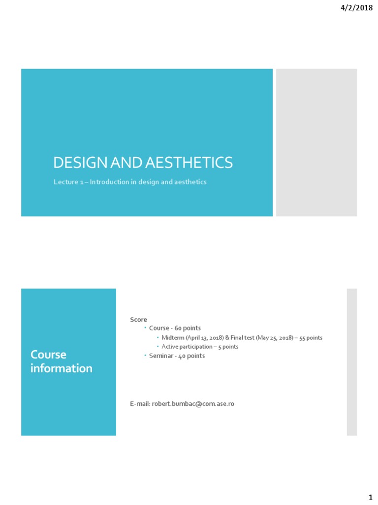 Lecture 1 introduction to design and aesthetics pdf usability