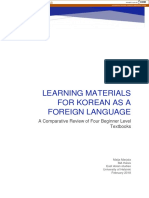 Learning Materials For Korean As A Foreign Language