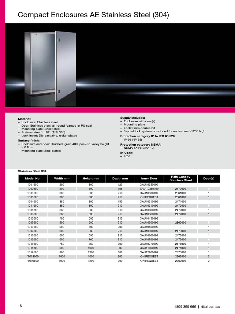 Stainless Steel 316L Compact Enclosures for Outdoor Applications | PDF ...