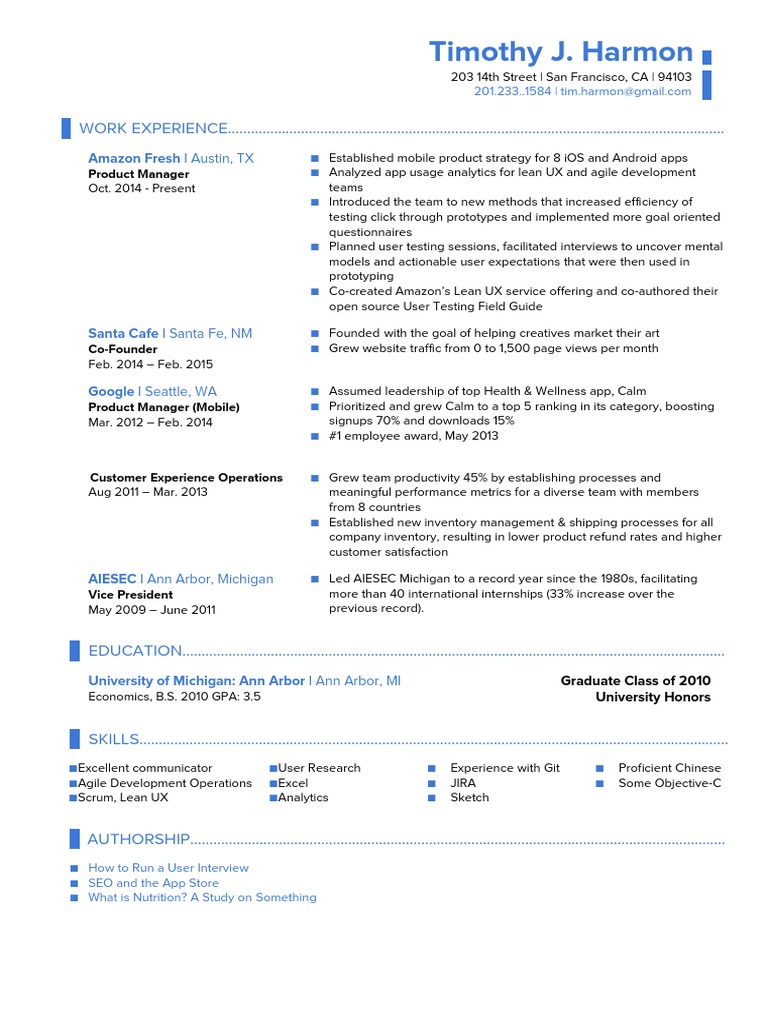 Resume Template (For Reddit) | PDF | Mobile App | Business