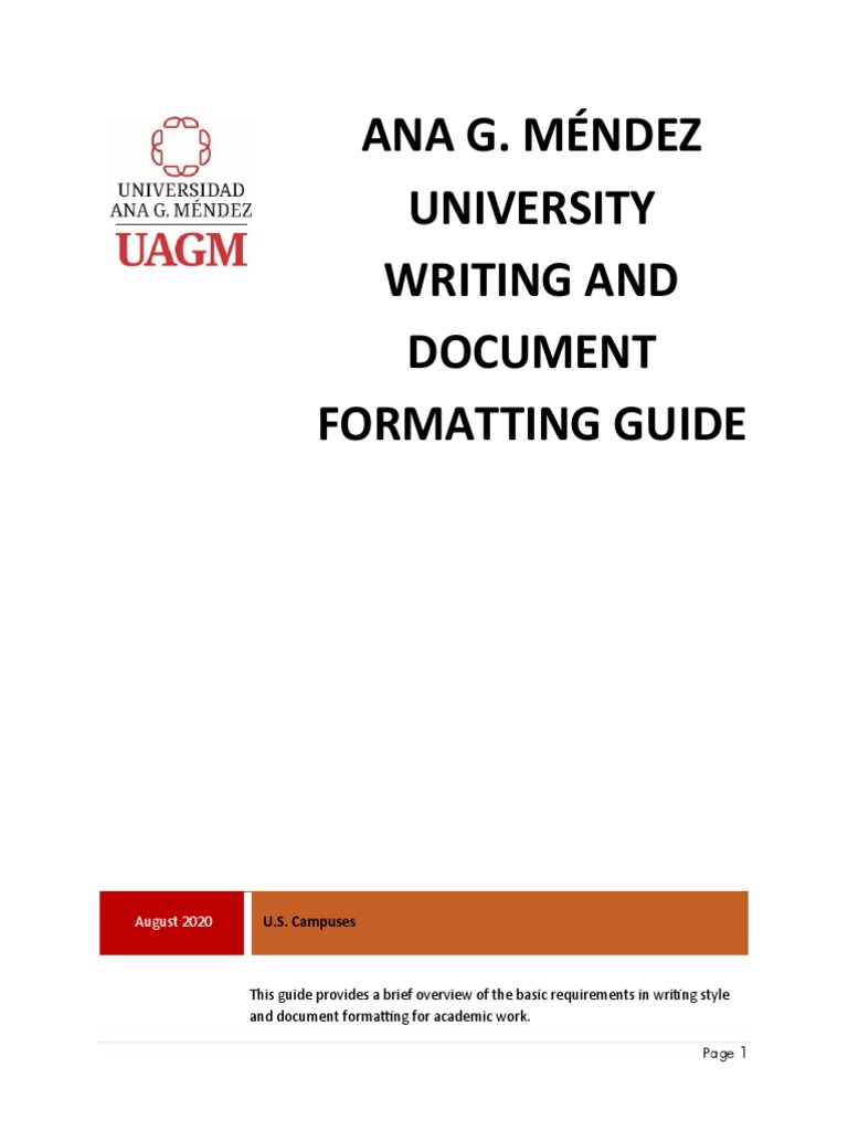 AGMU Writing and Document Formatting Guide - Rv. 8.21.20 (1) - 4 | PDF ...