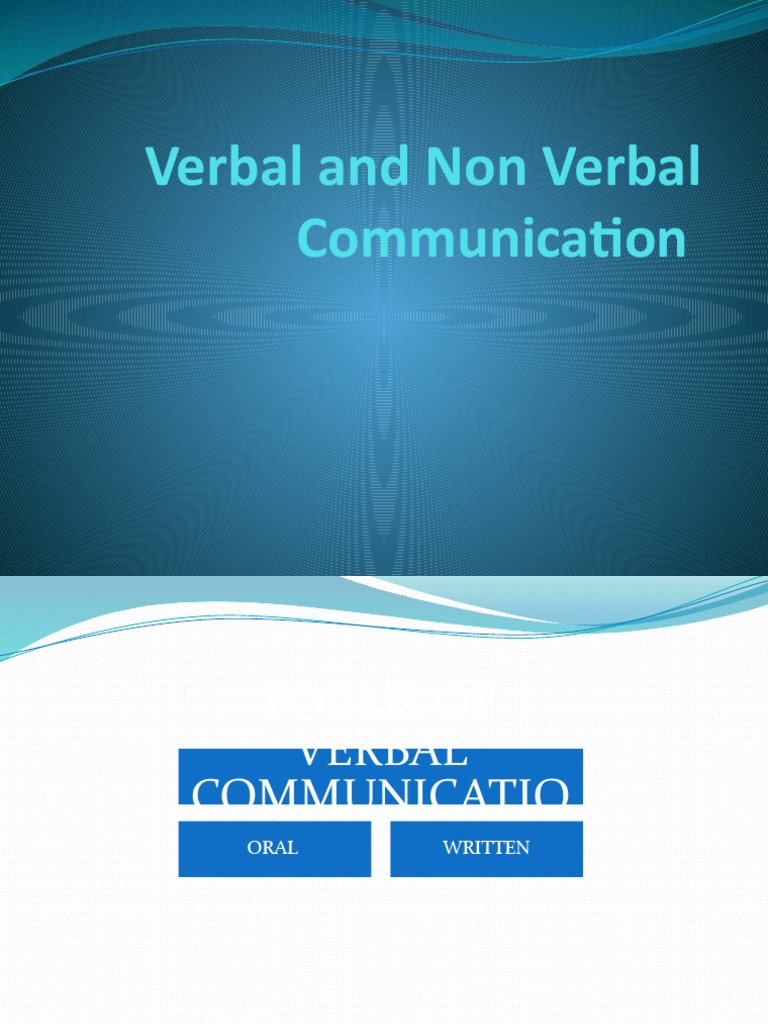 3.verbal and Non Verbal Communication PDF Communication Nonverbal