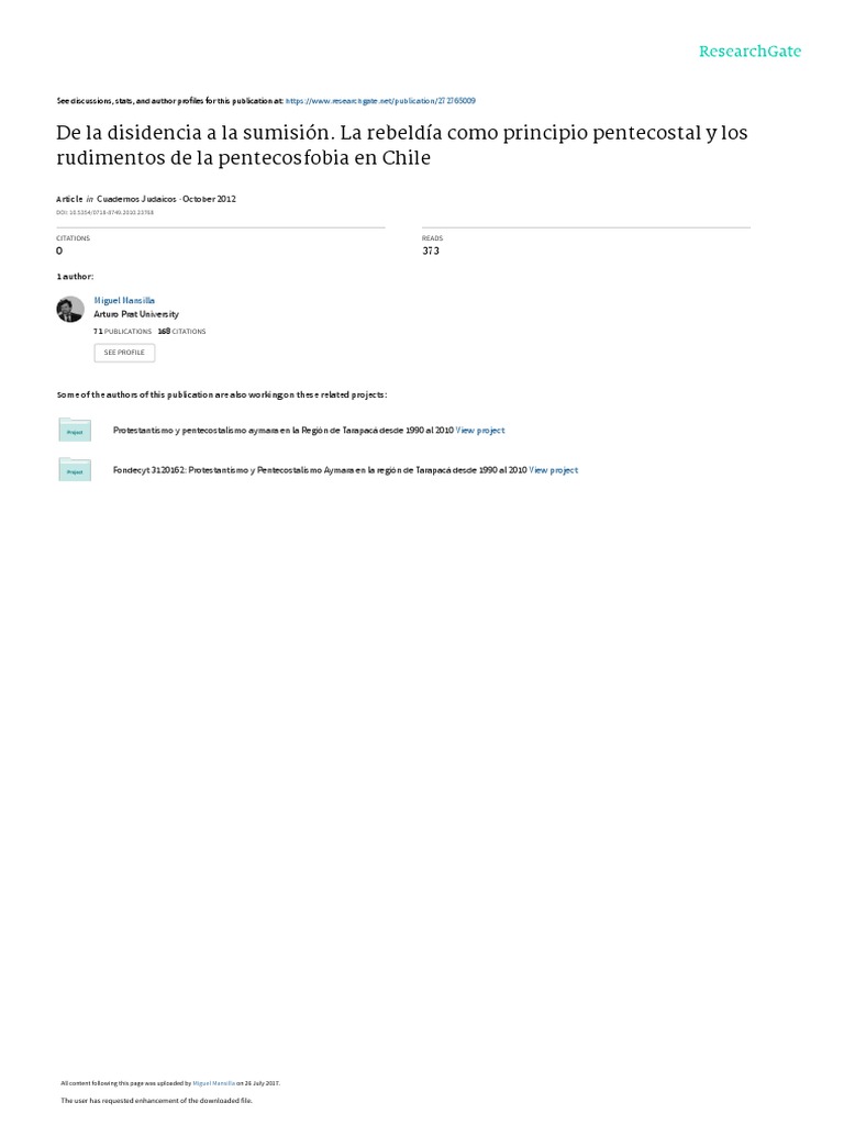 Rebeldía y Sumisión en el Pentecostalismo | PDF | protestantismo ...