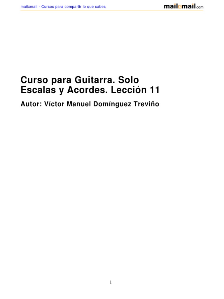 Escalas y Acordes: Lección 11 Guitarra | PDF | Acorde (Música) | Escala ...