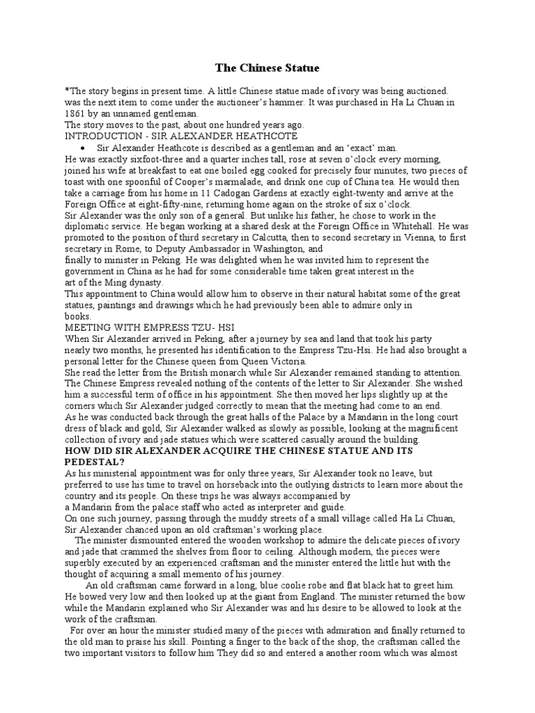The Chinese Statue Complete PDF