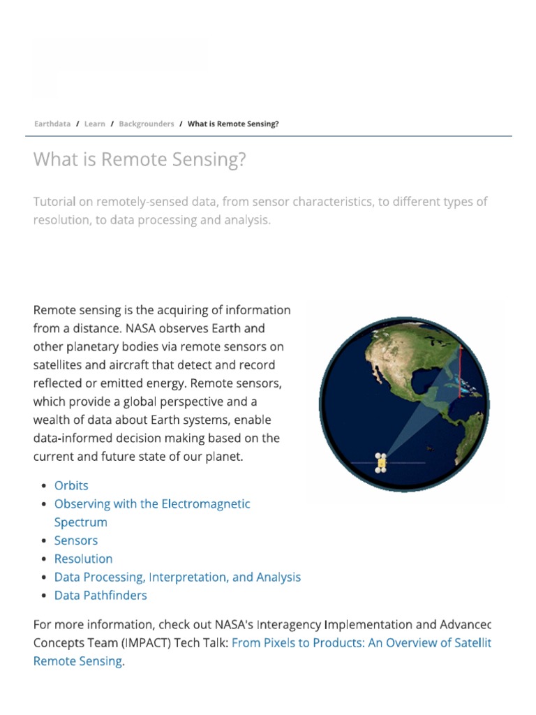Remote Sensing - Initial Notes | PDF