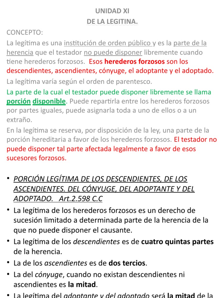 La Legítima en Sucesiones | PDF | Herencia | Propiedad