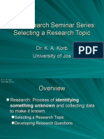 RS 01 Selecting A Research Topic