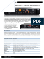 Amplificador potencia 100V 650Wrms