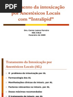 Tratamento da intoxicação por Anestésicos Locais com