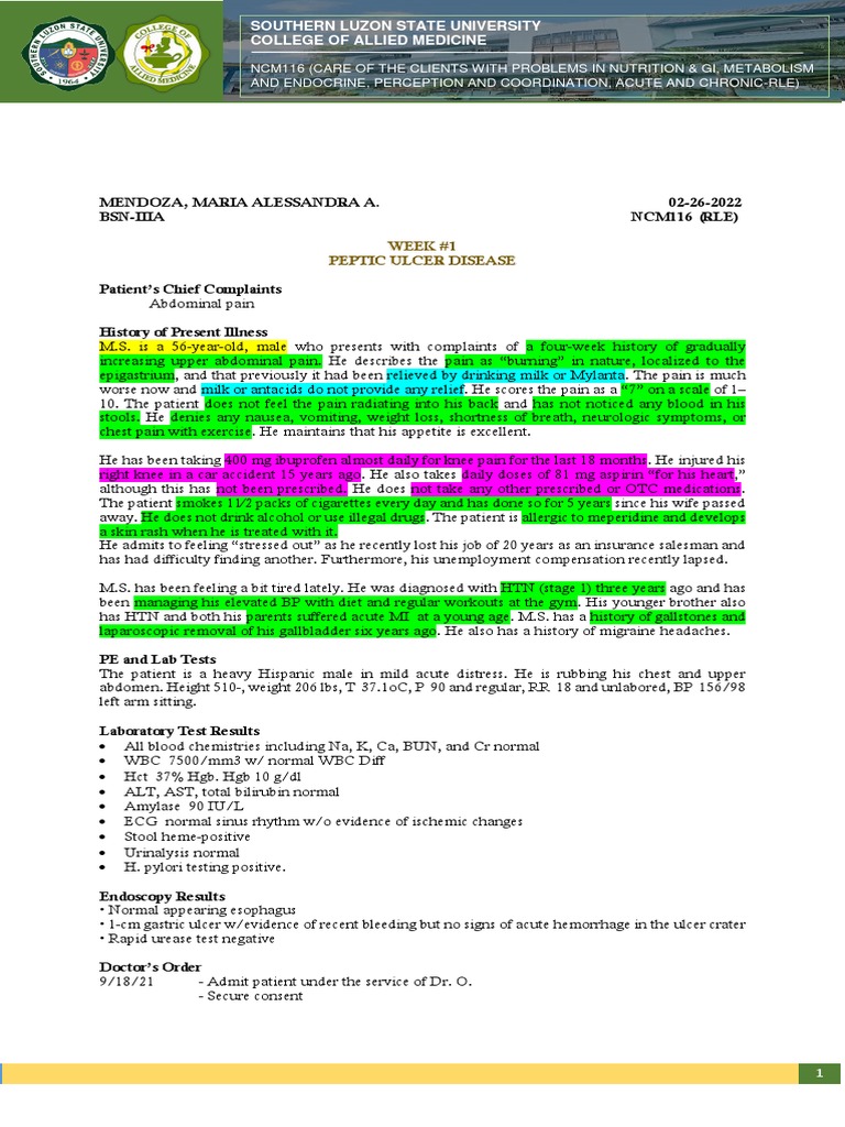 Case Analysis Medicine Nursing | PDF | White Blood Cell | Pain