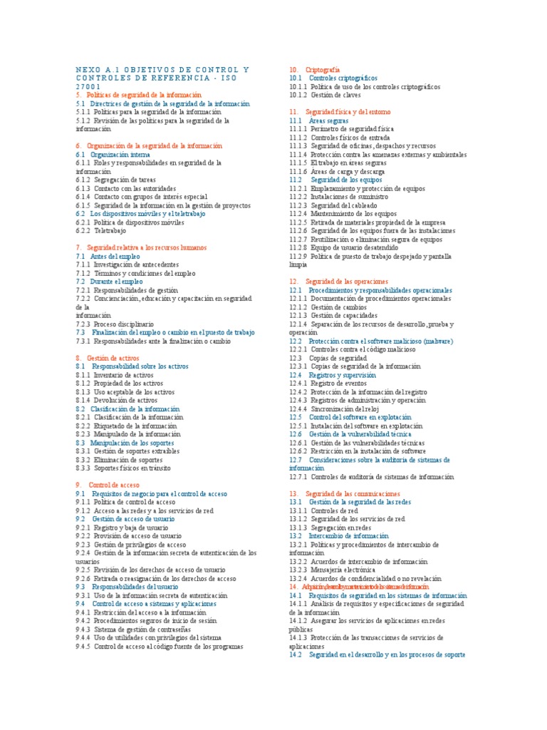 Controles del Anexo A ISO 27001:2022 | PDF | Seguridad de información ...