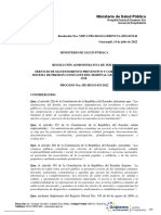 Ministerio de Salud Pública: Resolución Nro. MSP-CZ8S-HGGS-GERENCIA-2022-0152-R Guayaquil, 14 de Julio de 2022