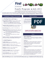 July 2011 Parenting & Family Programs CALENDAR | Families First