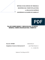 TALLER SOBRE BIENES Y SERVICIOS DEL ACUERDO GENERAL SOBRE ARANCELES DEL COMERCIO Trabajo de Comercio Internacional 4