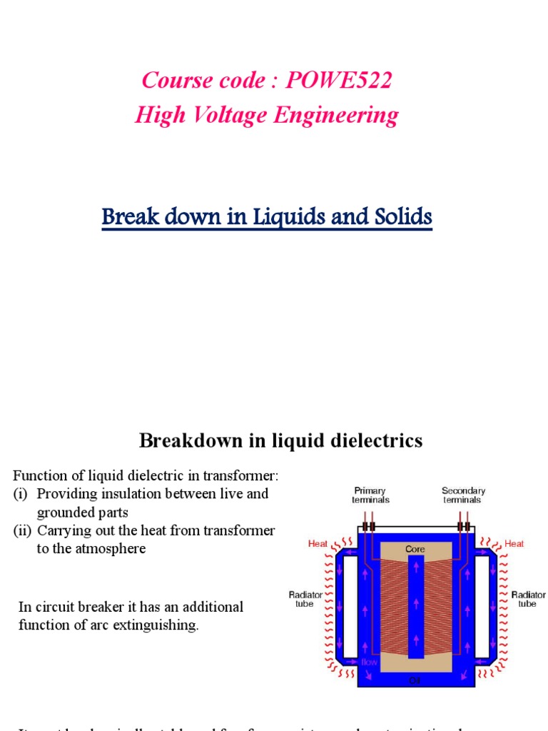 High Voltage Engineering: Liquid and Solid Dielectrics | PDF ...